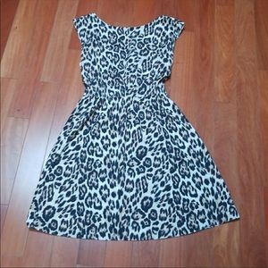 Alice + Olivia leopard draped back silk dress - s
